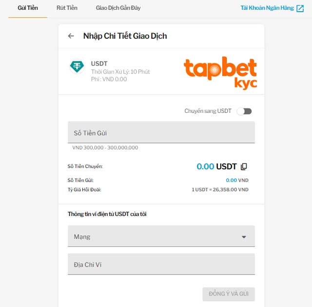 Cách chuyển tiền vào TAPTAP qua USDT đúng chuẩn