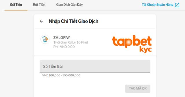 Cách nạp tiền vào TAPTAP cực tiện qua ví điện tử